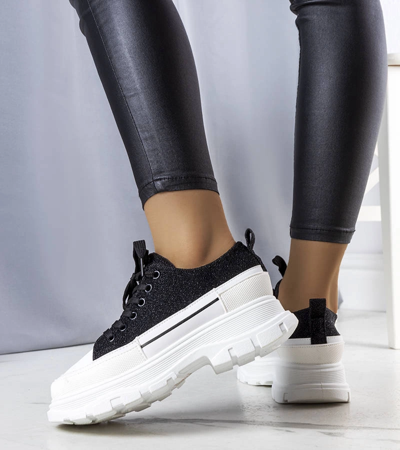 Čierne tenisky na vysokej podrážke Callani