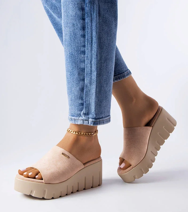 Bourdette béžové žabky na vysokom podpätku