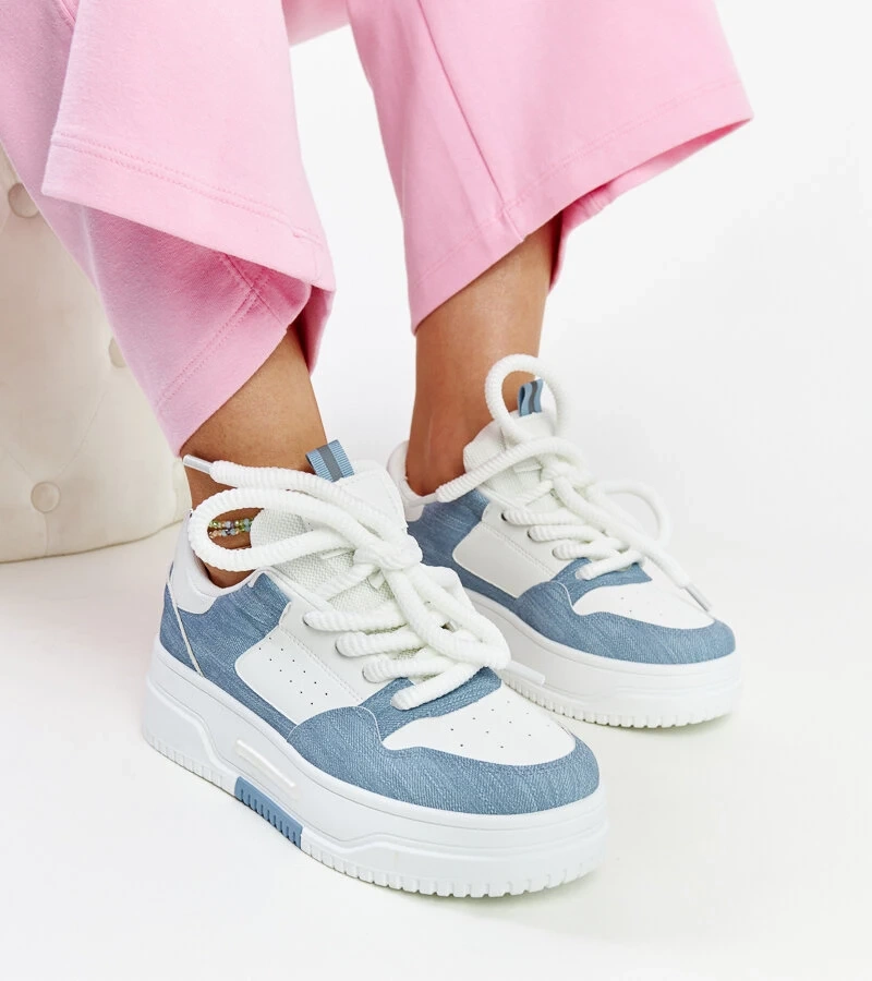 Bielo-modré tenisky na platforme Szekeres