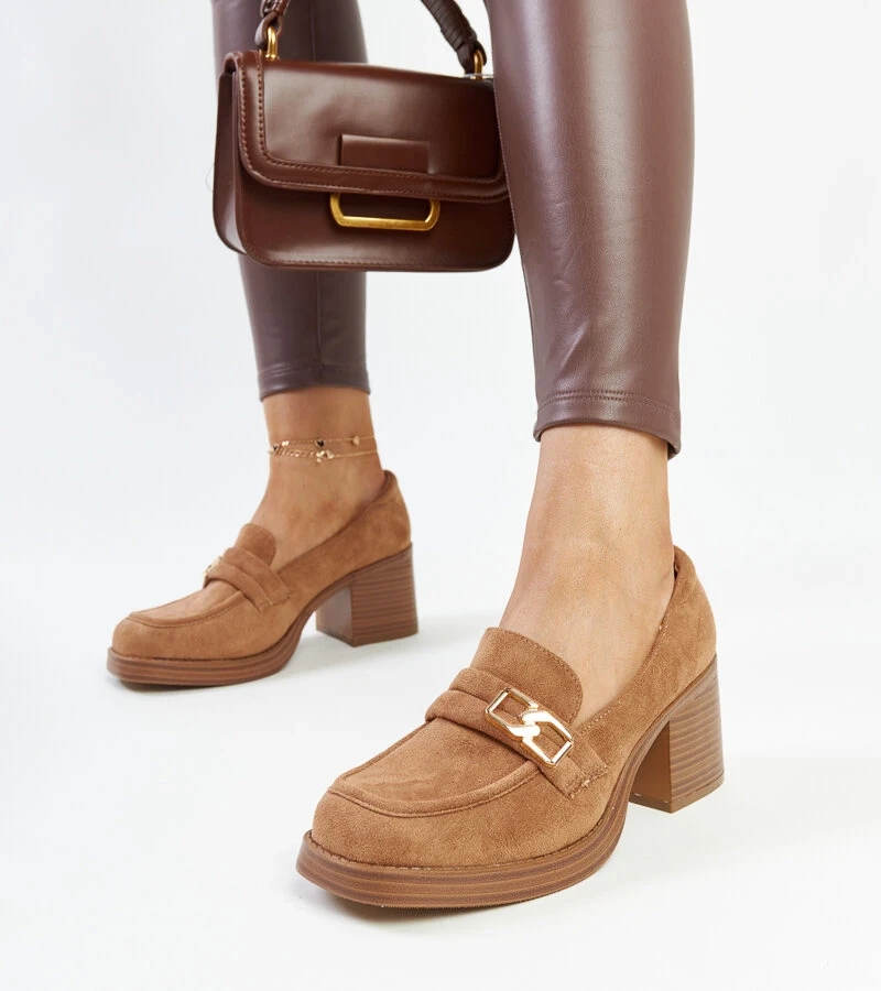 Hnedé lodičky na podpätku Aludra