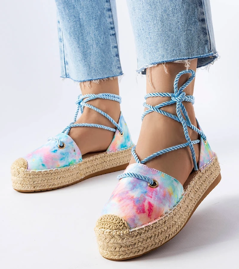 Modré espadrilky na platforme značky Duffet