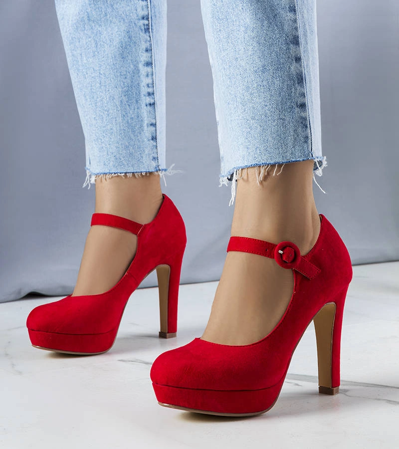 Oranžové neónové lodičky na podpätku Joy