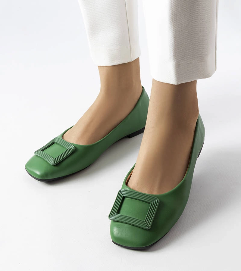 Zelené baleríny s prackou Sheller