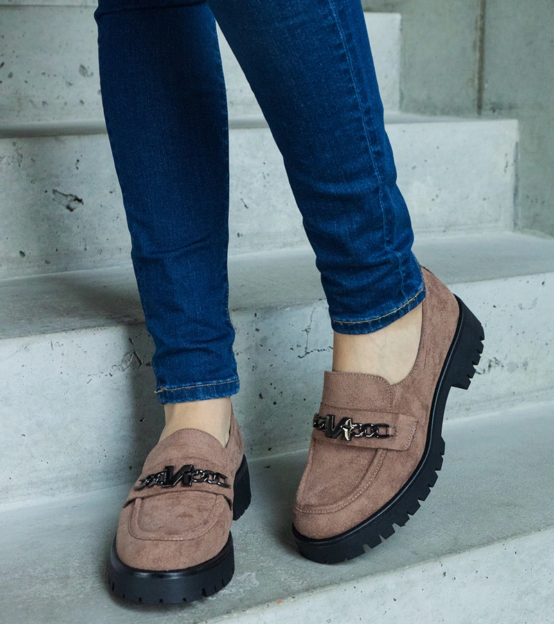 Hnedé semišové mokasíny VINCEZA