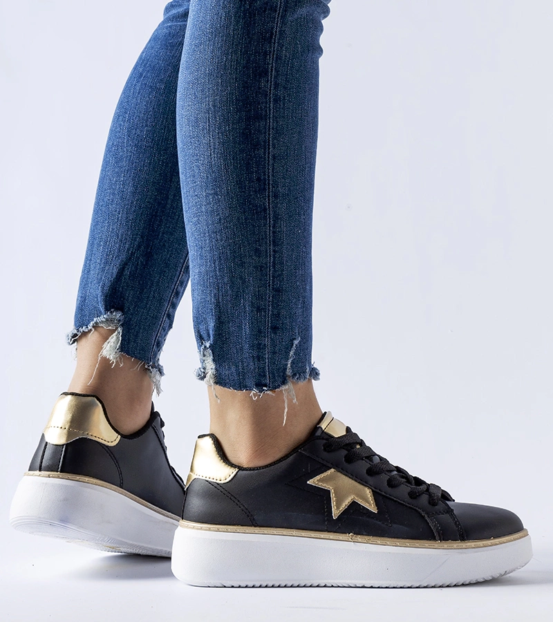 Čierno-zlaté športové tenisky Fraggle