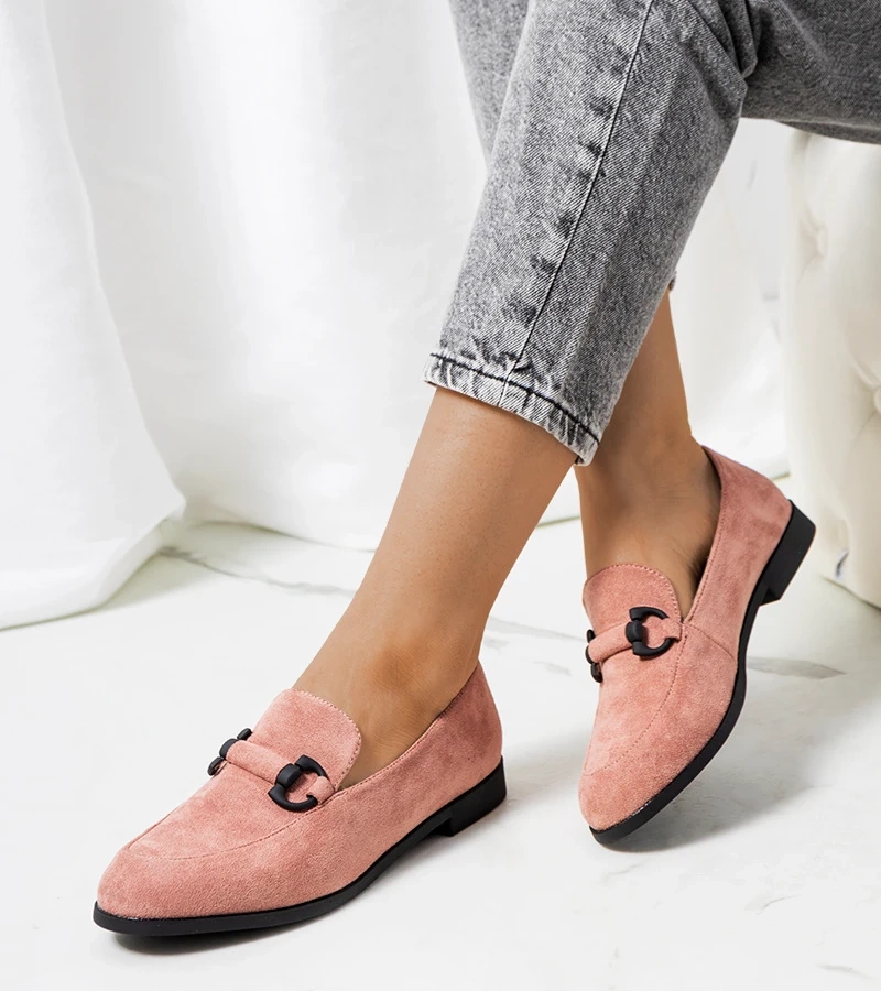 Ružové kožené poltopánky Talisa