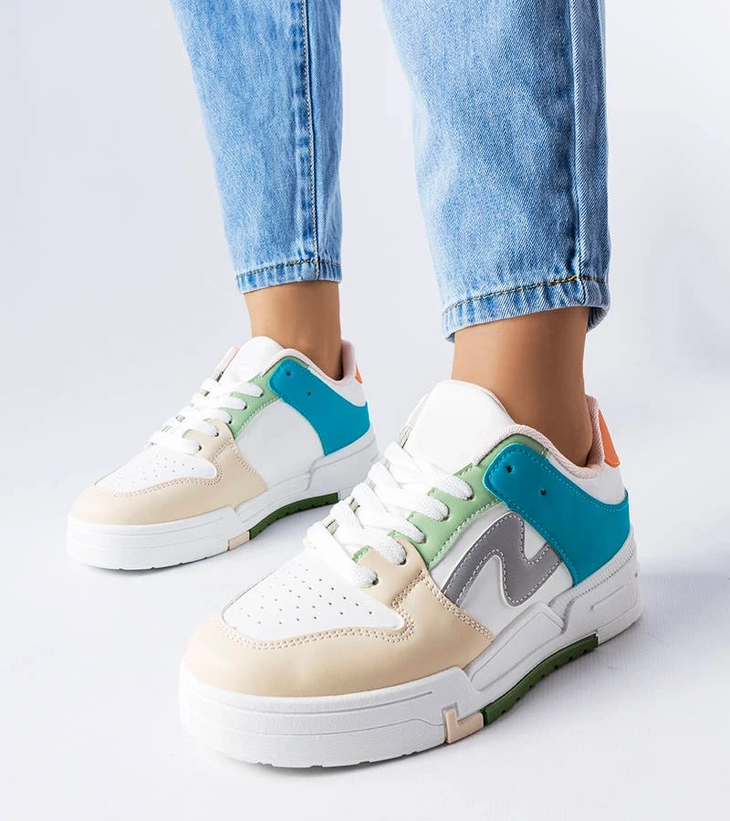 Béžovo-modré topánky Harter na platforme