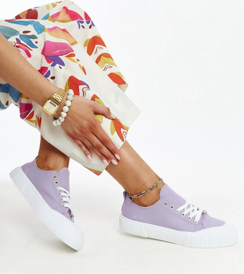 Fialové textilné tenisky Eduarda