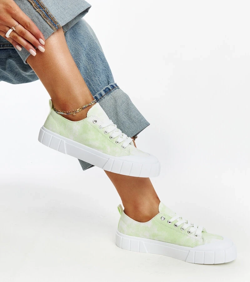 Jasnozelené textilné tenisky Jerina