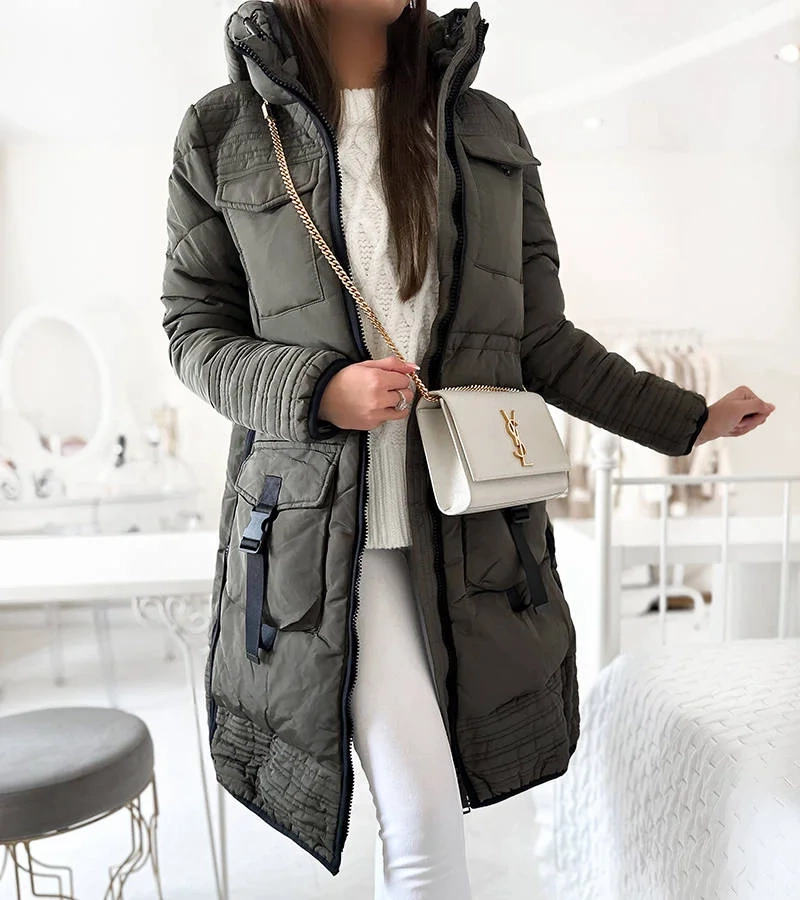 Žltý prešívaný kabát Averie