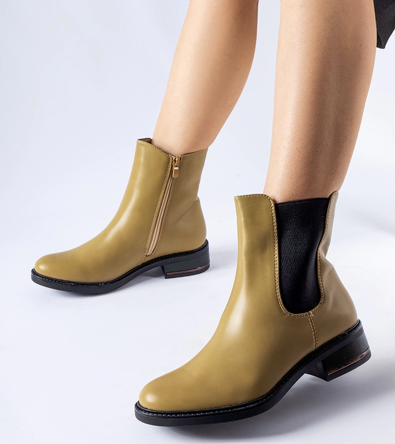 Olivové zateplené klasické čižmy Bagnoro