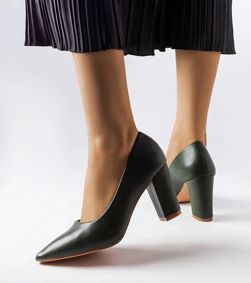 Zelené lodičky na podpätku Maurelle