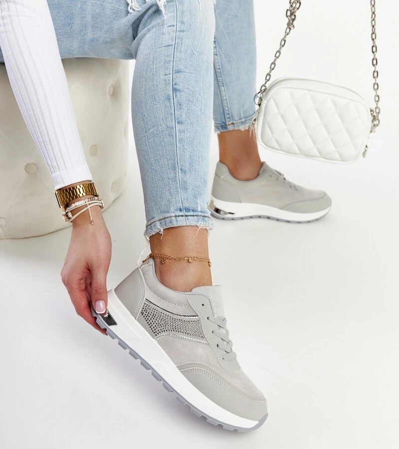 Sivé tenisky na platforme Lubna