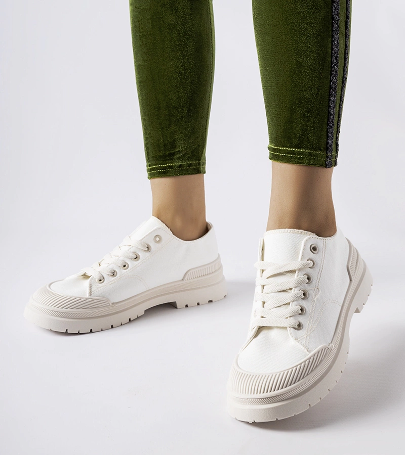 Biele textilné tenisky Nassar