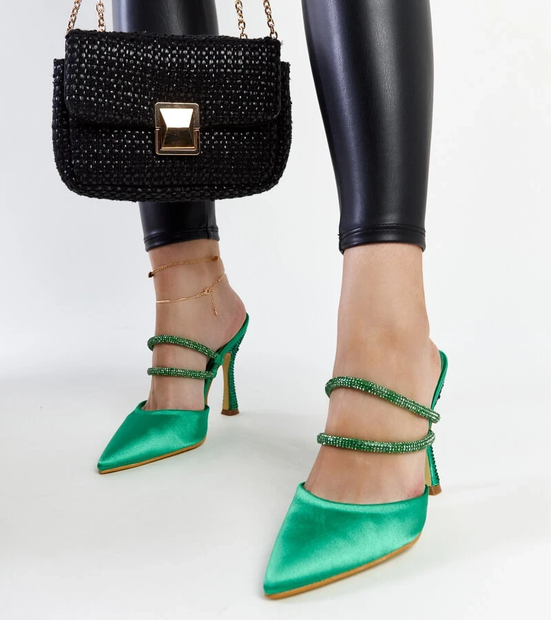 Zelené sandále na podpätku od Raffaelina