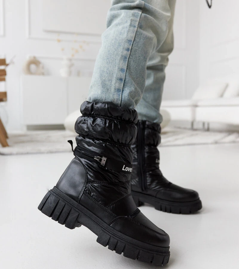 Čierne zateplené ženské snehule Pulliam