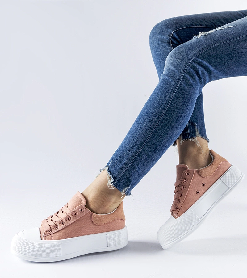 Ružové tenisky na platforme Werninger