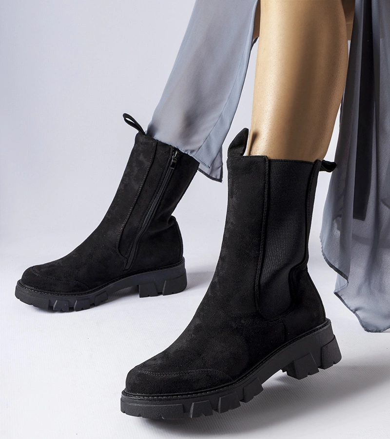 Čierne masívne vysoké topánky Morbello