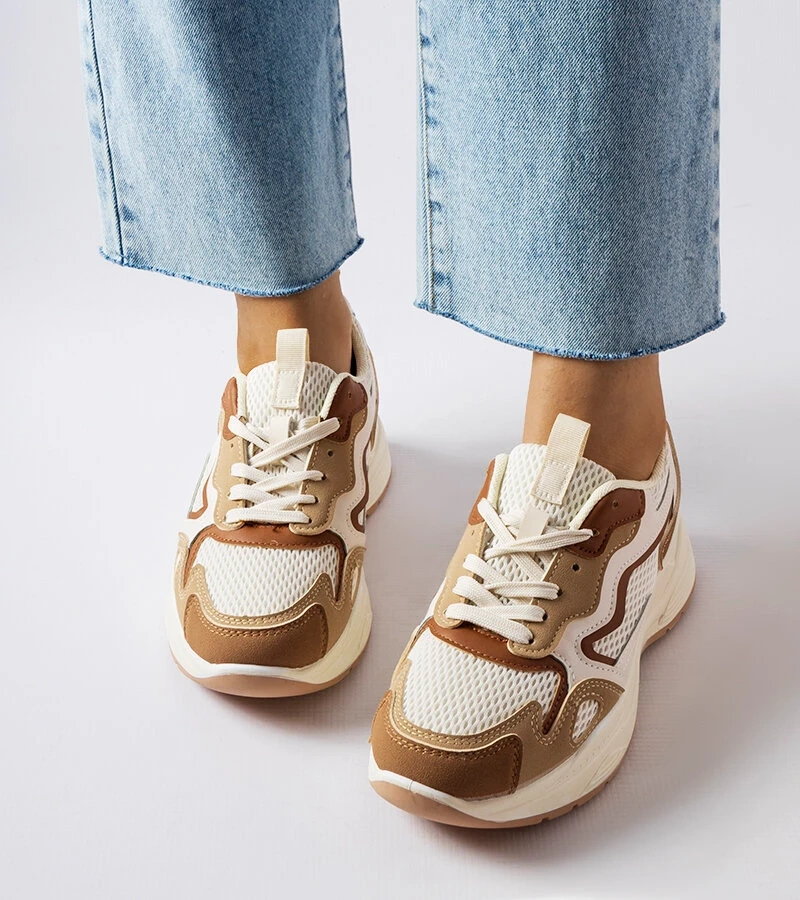 Beige športové tenisky Hollow