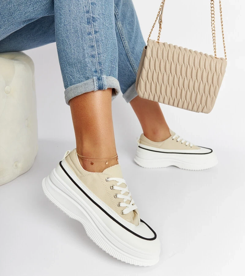 Bežové platformové tenisky Plesio