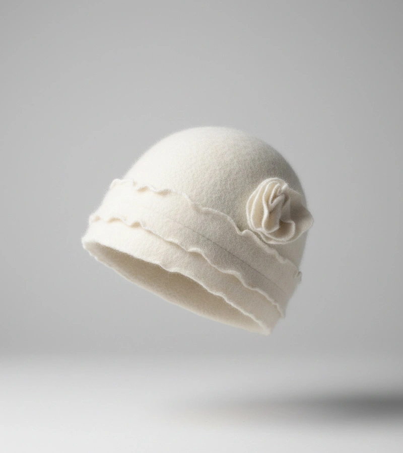 Biely klobúk s volánikmi Zion