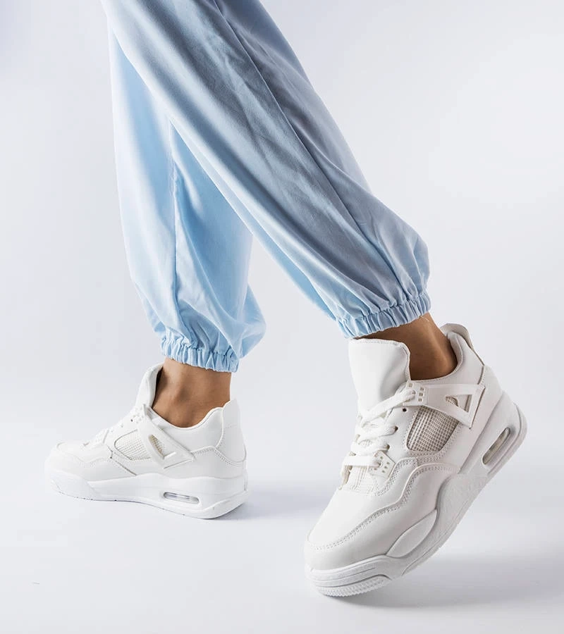 Biele tenisky z kombinovaného materiálu Malas