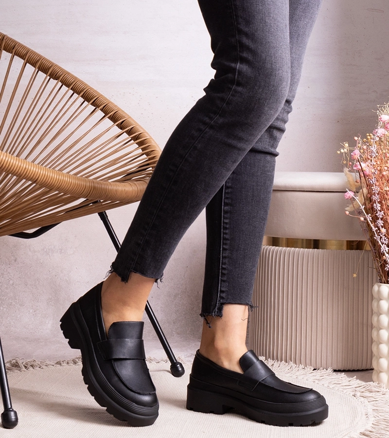 Čierne mokasíny z eko kože Seraphin