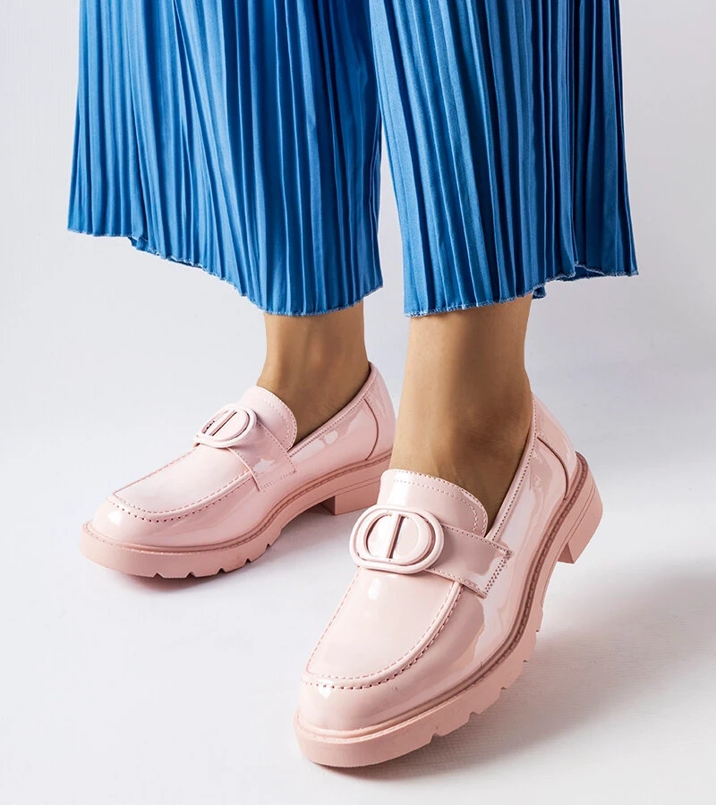 Ružové lakované mokasíny Scranton.