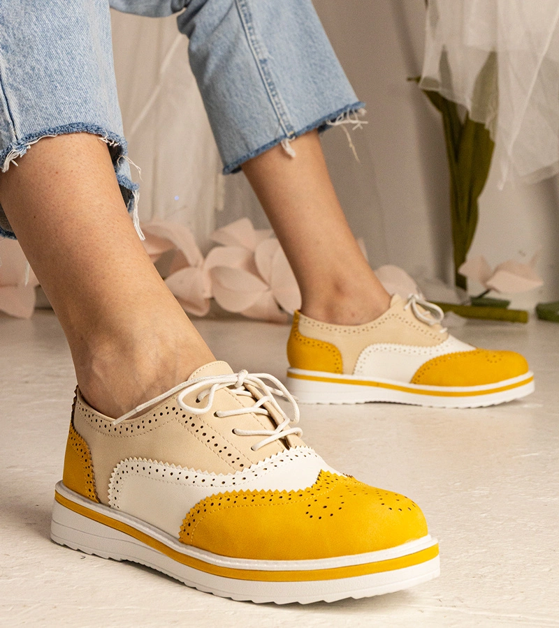 Žlté klasické poltopánky oxfordky Toddi