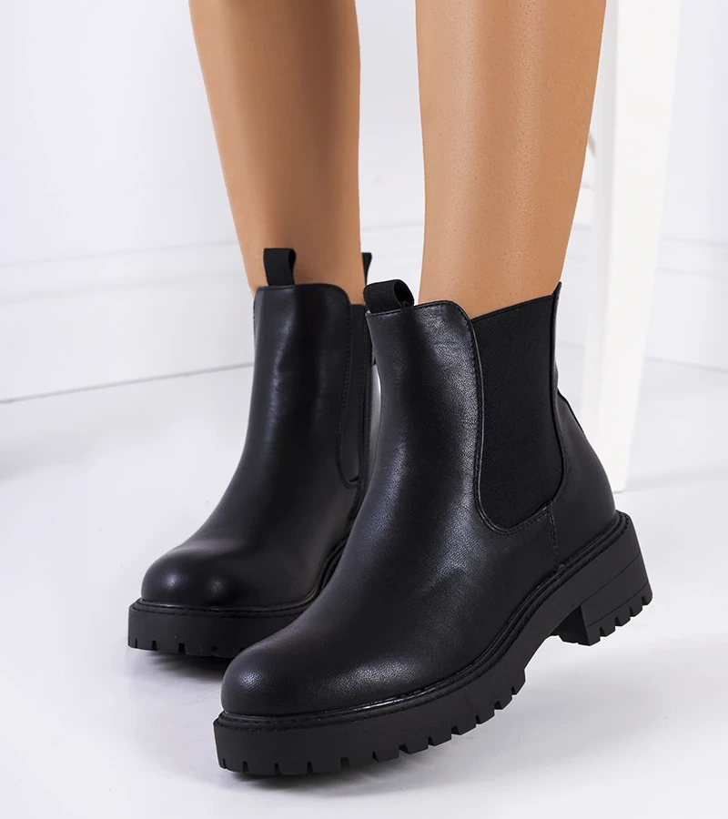 Čierna botki ekokoža Ecrin