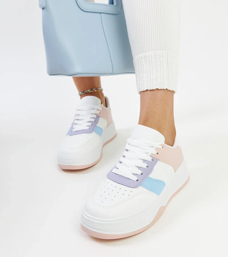 Biela-ružové tenisky na hrubšej podrážke od Rafida