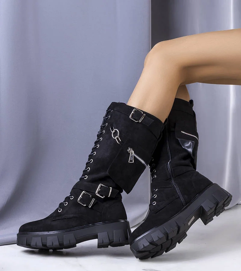 Čierne zateplené topánky s vreckom Sedin