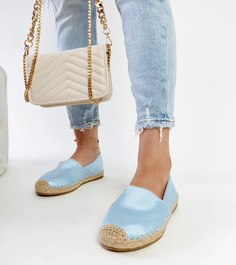 Modré espadrilky s leskom na platforme Caithlin