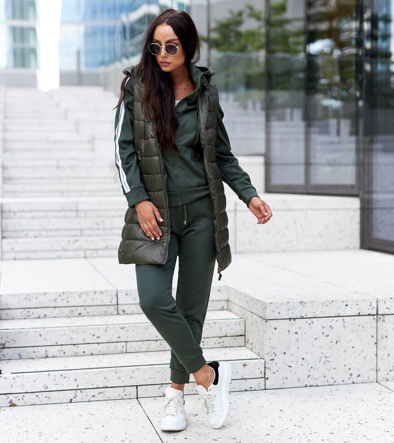 Dámska dlhá tmavozelená vesta Bovegno