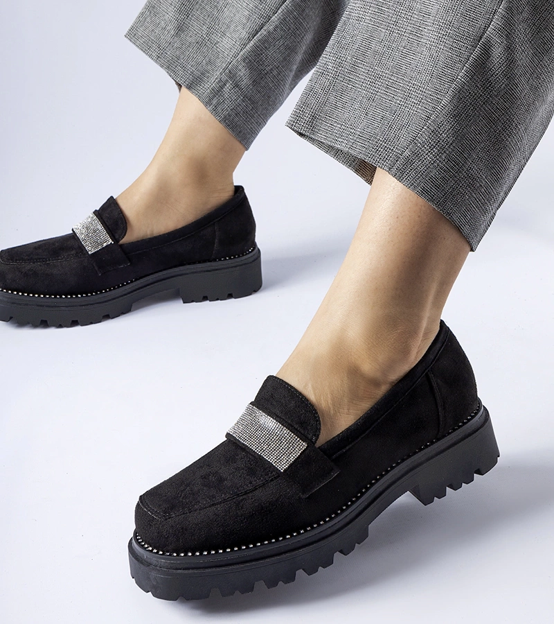 Čierne mokasíny z ekokože Nicholls