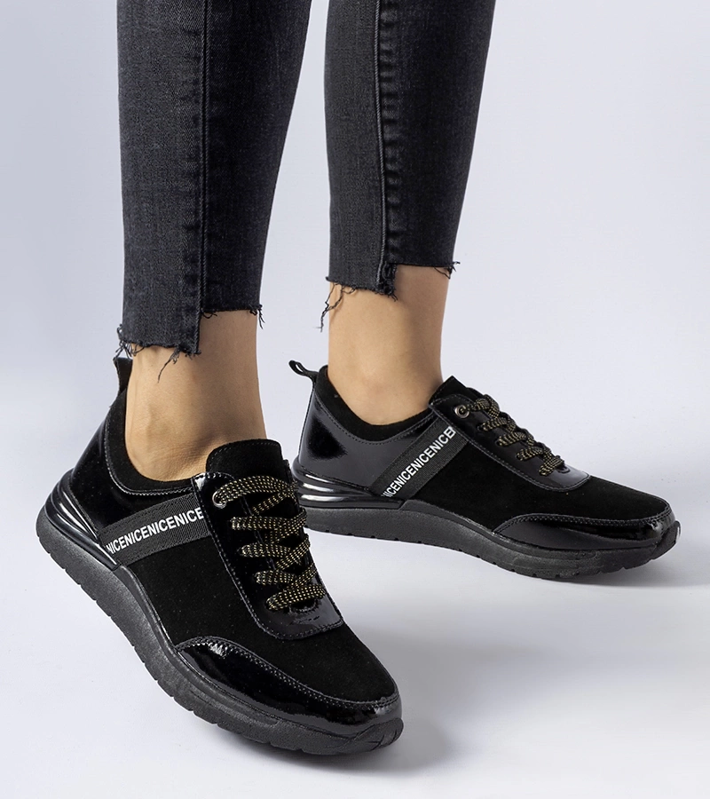 Čierne kožené tenisky Castelfidardo