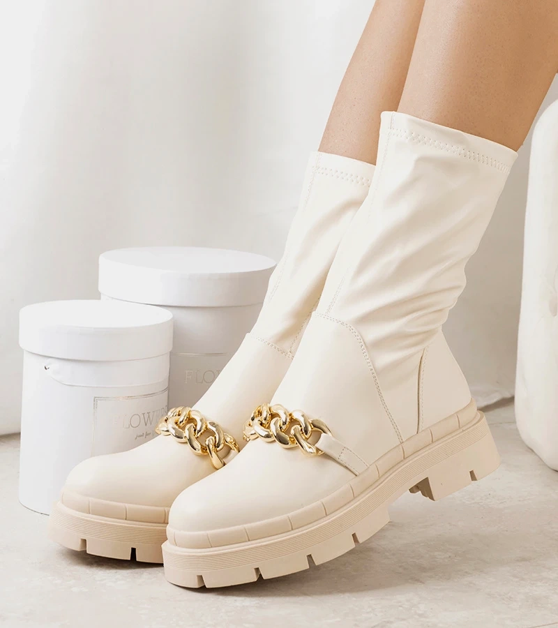 Béžová botki na vysokej podrážke Luisina