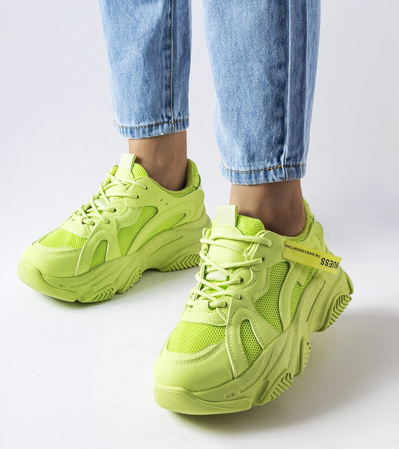 Zelené tenisky na hrubej podrážke od značky Amendola