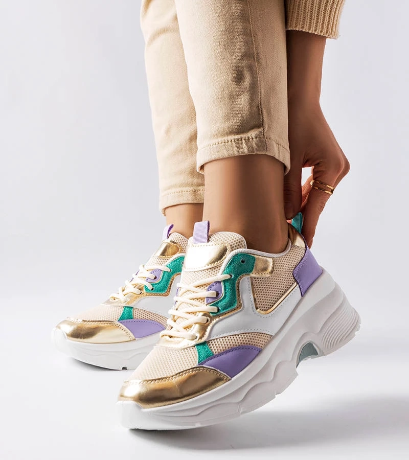 Dámske biele a zlaté tenisky Séguin