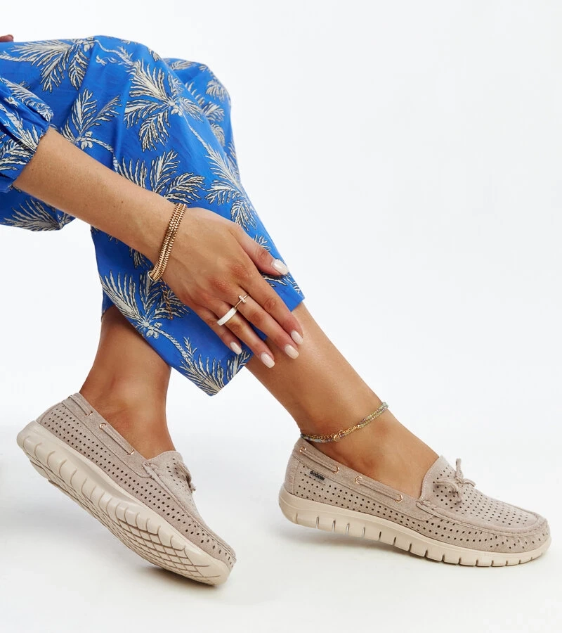 Hnedé mokasíny s koženou vložkou Barika