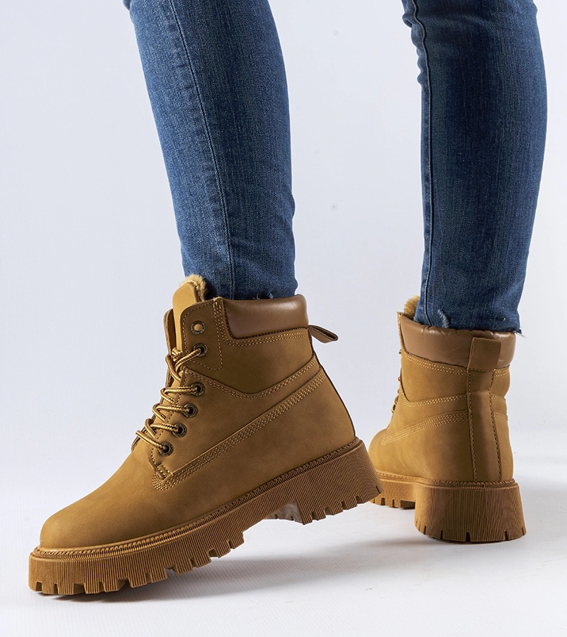 Hnede klasické zateplené pracovné topánky Hector