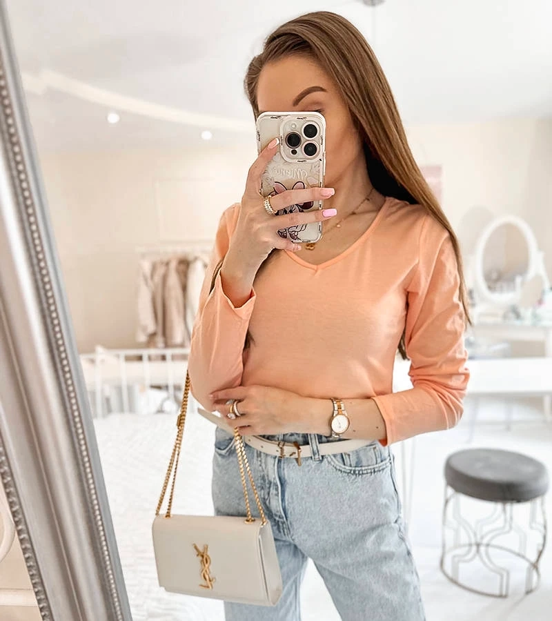 Ružová blúzka s dlhým rukávom Langlais