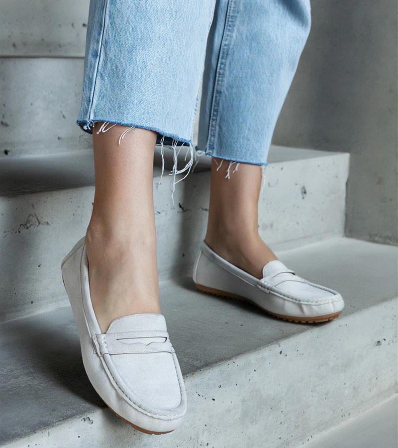 Sivé mokasíny z eko-semišu Cellarengo