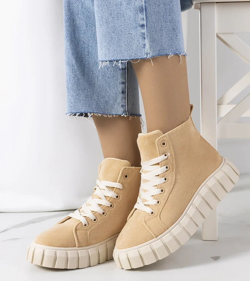 Christal béžové tenisky na platforme