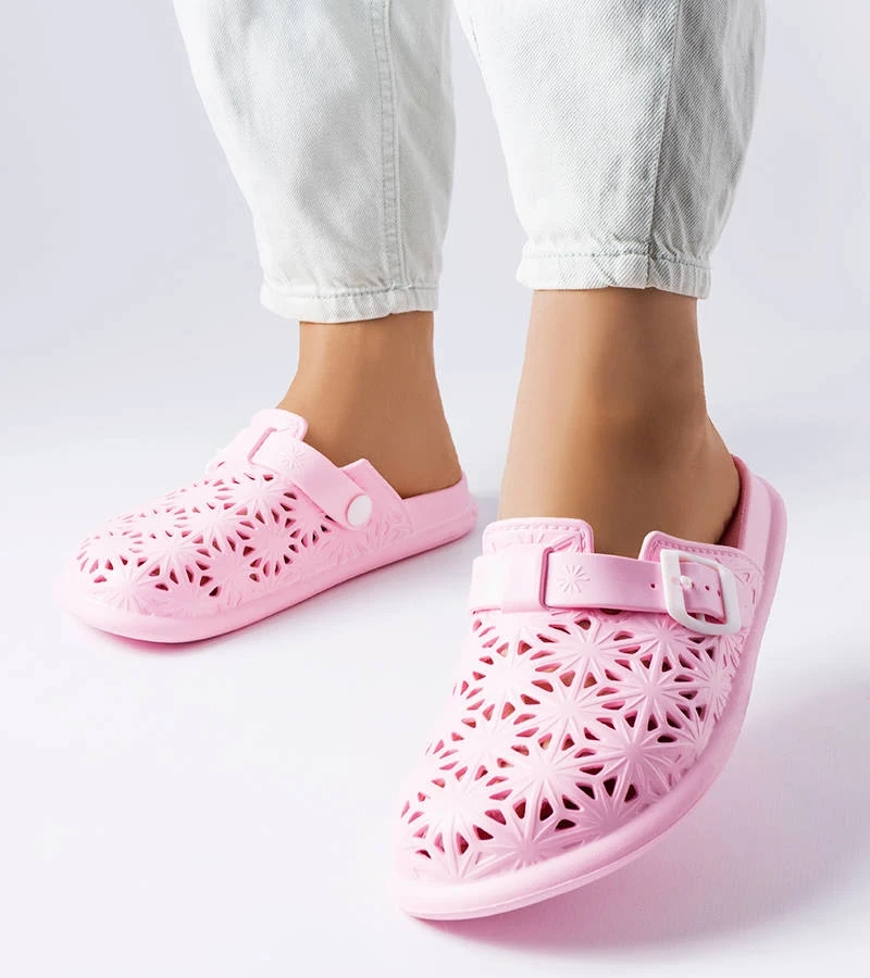 Ružové ažurové gumové žabky Peverell