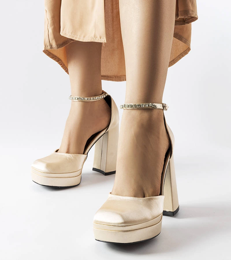 Béžové lodičky na vysokom podpätku Elida