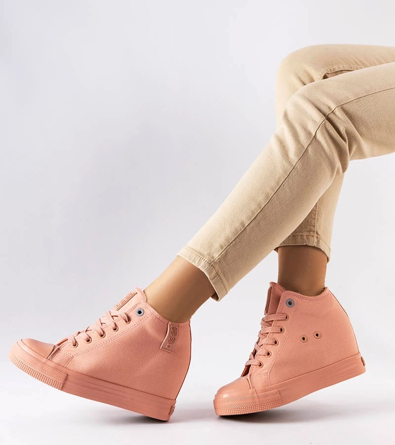 Ružové tenisky na platforme BIG STAR LL274036