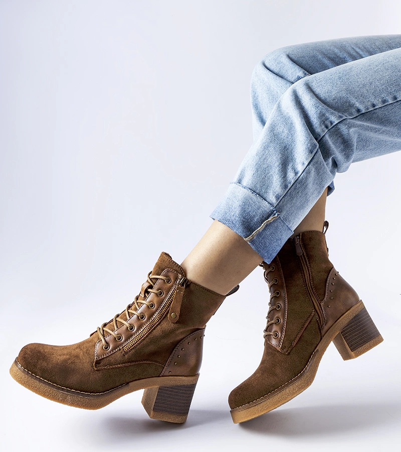 Hnedé čižmy na opätku z ekokože Graziella