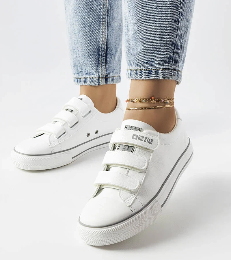 Biele tenisky Big Star na suchý zips LL274A205