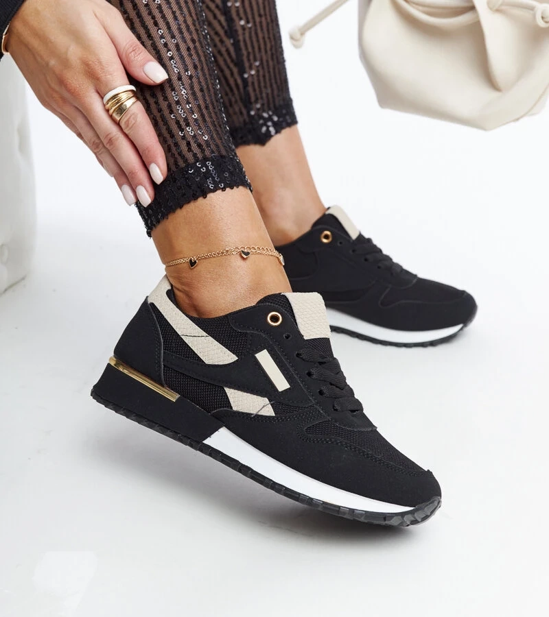 Čierne tenisky na platforme Rosilda